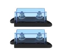 YINETTECH 2Pcs Blue Transparent 1-Way Car Fuse Holder Compatible with MEGA Fuse Compatible with ANM Bolt-on Fuses for Automotive Air Conditioning