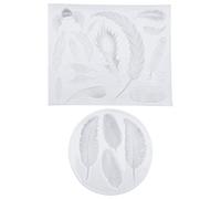YINETTECH 2Pcs Feather Silicone Moulds Retro Feather Silicone Mould with Different Shape Creative Silicone Mould with Feather Pattern DIY Tools for Decoration Making
