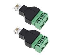 YINETTECH 2PCS RJ12 Audio Adapter Connector Ethernet RJ12 6P6C Male to 6 Pin Screw Terminals Adapter Connector Home Audio Accessories