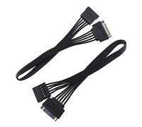 YINETTECH 2Pcs SATA Power Extension Cable, 15 Pin Male to Female Hard Disk Cable 30cm 18AWG for HDD SSD Optical Drives DVD Burners