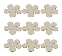 YINETTECH 30Pcs Blank Flower Shape Wood Chips Wooden Flower Hanging Decorations Floral Wooden Slices Accessories for DIY Making Crafts Home Decor Set B