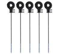 YINETTECH 30Pcs Insulators Fencing Post Screw-in Ring Set for Low Impedance Durable Meadow Farm Electric Fence Wood Post Black