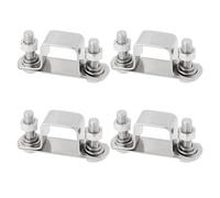 YINETTECH 4 Sets U Shaped Connector Bracket 25mm x 25mm Security Holder 304 Stainless Steel Bracket for Support Piping Cables Silver