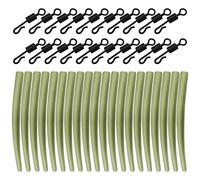 YINETTECH 40Pcs Anti Tangle Sleeves Quick Change Swivels Replacement Carp Fishing Terminal Tackle Accessories for Pulley Rigs Portland Rigs Running Ledgers