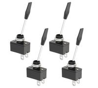 YINETTECH 4Pcs 2-Pin Long Lever ON/OFF Toggle Switch 12V 15A /24V 10A for Car Horns and Lights