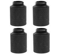 YINETTECH 4pcs G1/4 Black Water Cooling Extension Adapter 20mm Brass with O- Ring Rubber Extended Plat for Computer Water Cooling System