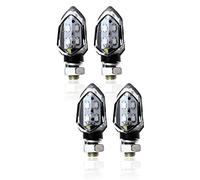 YINETTECH 4x Smoked 5 SMD LED Mini Motorcycle Turn Signals Blinker Amber Indicators Lights
