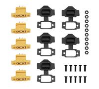 YINETTECH 5 Set XT60E-F Female Plug with Dust Cover Screws Compatible with XT60 Plugs for RC FPV Lipo Battery RC Quadcopter Gold-Plated Copper, UL94 V0 Flame Retardant