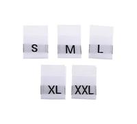YINETTECH 500PCS Clothes Size Labels Sewing Size Tags Polyester Embroidered Garment Labels for Dresses Shirts Blouses Pants Clothes Accessories S M L XL XXL White