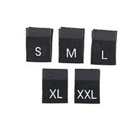 YINETTECH 500PCS Clothes Size Labels Sewing Size Tags Polyester Embroidered Garment Labels for Dresses Shirts Blouses Pants Clothes Accessories S M L XL XXL Black