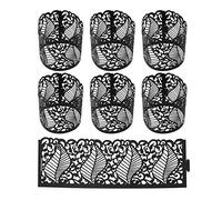 YINETTECH 50Pcs LED Tea Light Candle Tealight Wrap Lampshade Holder Set for Votive Centerpieces Wedding Birthday Party Baby Shower Black