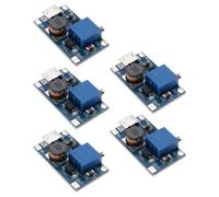 YINETTECH 5pcs 2A DC-DC Booster Board Module Adjustable Voltage Regulator Input 2-24V To 5V 9V 12V 28V Compatible with Micro-USB Boost Converter