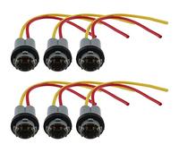 YINETTECH 6Pcs Light Bulb Socket Replacement Compatible with T10 T13 T15 Car Light Socket Adapter Bulb Wire Harness Connector for Cars Bike Trucks Boats