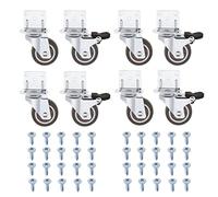 YINETTECH 8PCS 1 inch Swivel Castors L-Mounting Plate Caster 4PCS with Brake 4PCS Without Brake for Furniture Flower Stands Cribs Table Loading Capacity 22lbs Per Wheel