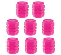 YINETTECH 8PCS Fluorescent Tire Valve Caps Luminous Car Valve Stem Covers Screw-On Tyre Wheel Stem Covers Plastic Valve Caps for Most Bicycles Cars SUVs Trucks Pink