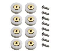 YINETTECH 8X Single Shower Door Rollers, V Grooved 19mm Shower Door Runners Wheels Pulleys with M4 Screws