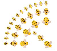 YINETTECH 90pcs Tiny Bees Decoration Resin Flatback Bee Shaped Craft Embellishment 14mm 19mm 25mm for Party Home Wedding Decor for Scrapbooks Hair Clips Cards