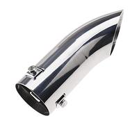 YINETTECH Car Exhaust Tip Trim End Pipe Tail Fit for 30-52mm Diameter Exhaust System Stainless Steel Chrome Finish Trim Bumper Tip Curved Car Replacement Accessories
