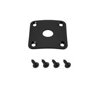 YINETTECH Square Electric Guitar Socket Cover Sheet Metal Socket Cover Plate 35x35mm Aperture 10mm with Screws Compatible with Gibson Les Paul Fits 1/4" Jack Color Black