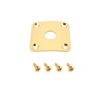 YINETTECH Square Electric Guitar Socket Cover Sheet Metal Socket Cover Plate 35x35mm Aperture 10mm with Screws Compatible with Gibson Les Paul Fits 1/4" Jack Gold
