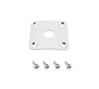 YINETTECH Square Electric Guitar Socket Cover Sheet Metal Socket Cover Plate 35x35mm Aperture 10mm with Screws Compatible with Gibson Les Paul Fits 1/4" Jack Silvery