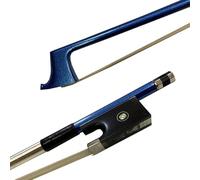 yinfeel 1 pcs of blue carbon fiber violin bow,4/4,3/4,1/2,1/4,1/8,ebony frog,white horse hair (1/4)