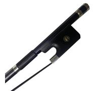 yinfeel 3/4 double Bass Bow Upright Bass balck Carbon Fiber Bow Ebony Frog Natural Horsehair Black or white for adult (black)