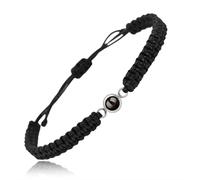 YINFEIAI Custom Personalized Photo Projection Bracelet, Unique Memorial Keepsake for Women Men, the Gift for Couples Dogs, Ideal for Mother's Day Birthday Christmas(Black-style2)
