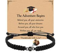 YINFEIAI Custom Personalized Photo Projection Bracelet, Unique Memorial Keepsake for Women Men, the Gift for Couples Dogs, Ideal for Mother's Day Birthday Christmas(Back to School-Black-eye)