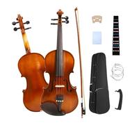 Yinfente 4/4 3/4 1/2 1/4 Acoustic Violin Kit 4 String Maple SpruceTop Ebony Fittings Solid Wood For Beginner,Child,Student Case,Bow,Extra String HandCrafted (4/4)