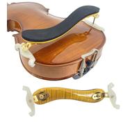 Yinfente 4/4 Full Size Violin Shoulder Rest 3/4 Maple Wood Tiger Stripe Height And Collapsible Adjustable Violin Part (Yellow)