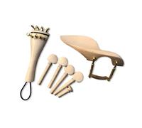 Yinfente 4/4 Violin Parts Kit Full Size Violin Accessories Natural Maple Peg Tailpiece Fine Tuner Chin Rest Clamp End pin (4/4-maple)