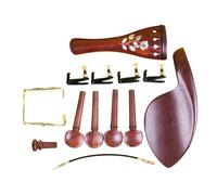 Yinfente 4/4 Violin Parts Kit Full Size Violin Accessories Natural redwood Peg Tailpiece Fine Tuner Chin Rest Clamp End pin (4/4-redwood)