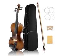 Yinfente 4 String Acoustic Viola 15.5 inch Full Size For Students,Beginners, Professional Handcrafted Complete Viola Instrument With Case,Brazil Bow,Cleaning Cloth,Bridge,Extra Strings Brown