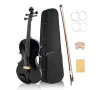 Yinfente 4 String Acoustic Viola 15.5 inch Full Size For Students,Beginners, Professional Handcrafted Complete Viola Instrument With Case,Brazil Bow,Cleaning Cloth,Bridge,Extra Strings Black