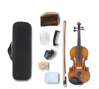 Yinfente 4 String Acoustic Violin Flame Maple Solid Wood Ebony Fittings,Extra String,Case,Bow,Bridge,Cleaning Cloth,Strap For Beginner,Child (Pearl eye Inlay)