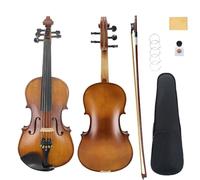 Yinfente 5 String Acoustic Viola 15 inch Full Size For Students,Beginners, Professional Handcrafted Complete Viola Instrument With Case,Brazil Bow,Cleaning Cloth，Bridge,Extra Strings Brown