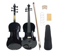 Yinfente 5 String Acoustic Viola 16.5 inch Full Size For Students,Beginners, Professional Handcrafted Complete Viola Instrument With Case,Brazil Bow,Cleaning Cloth,Bridge,Extra Strings Black