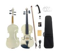 Yinfente Acoustic Violin Electric Violin 4/4 Full Size Violin 4 String Maple Spruce For Student,Violin For Beginners violin Case,Brazilwood Bow,Cable,Cleaning Cloth,Rosin,Bridge (White)
