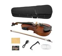 Yinfente Acoustic Violin Electric Violin 4/4 Full Size Violin 5 String Maple Spruce For Student,Violin For Beginners Violin Case,Brazilwood Bow,Cable,Cleaning Cloth,Bridge,Shoulder Rest,Extra Strings