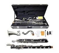 Yinfente Bass Clarinet with Pads and Case Low C Keys System Ebonite Rubber wood Professional Sound clarinet clean tools