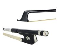 Yinfente Carbon Fiber Cello Bow 4/4 Full Size Natural White Mongolian Stallion Horse,Sheep Leather Grip Well Balance&Lightweight& Pernambuco Level For Musician of All Skill Levels