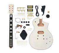 Yinfente DIY Guitar Kit With Mahogany With Flame Maple Veneer Body Mahogany Neck With Rosewood Fretboard 6 String DIY Electric Guitar Kit With All Components To Build Your Own Guitar