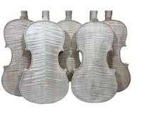 Yinfente Handmade 4/4 Full size White Violin Spruce Top,Flame Maple Back And Sides 4 String Acoustic Violin,For Student,Beginner Unfinished (Wide Grain)