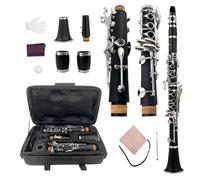Yinfente Professional C Key Clarinet Ebonite Wood 2 Barrels With Case Cloth Reed Accessories