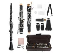 Yinfente Professional Clarinet Ebonite Wood G Key Flat Clarinet 2 Barrels With Case Cloth Reed Accessories (G-key)