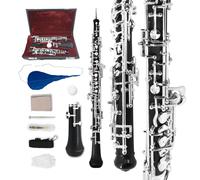 Yinfente Professional Oboe Ebonite C Key Left F Resonance Semi-Automatic Woodwind Instrument With Oboe Accessories