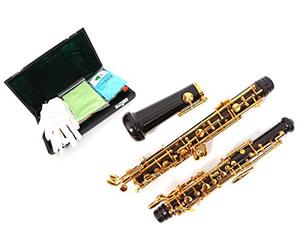 Yinfente Professional Oboe Ebony Wood C Key Left F Resonance Semi-Automatic Woodwind Instrument With Oboe Reed&Gloves&Leather Case+ Carry Bag&Cleaning Cloth&Cap Cork&Grease&Screwdriver