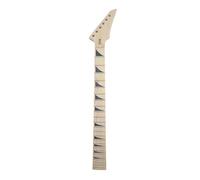 Yinfente Unfinished Electric Guitar Neck Replacement 24 Fret 25.5 Inch Maple wood Fretboard shark fin inlay DIY guitar necks (maple-board)