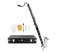 yinfente Yinfente Advance Bass Clarinet for beginners and professional with Clarinet Pads Case Low C keys systen silver plated keys,(bass-clarinet-lowc)